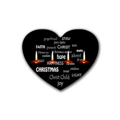 Candles Christmas Advent Light Heart Coaster (4 Pack)  by Wegoenart