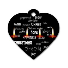 Candles Christmas Advent Light Dog Tag Heart (one Side) by Wegoenart