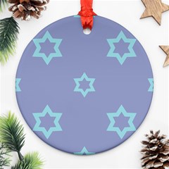 Star Christmas Night Seamlessly Round Ornament (two Sides) by Wegoenart