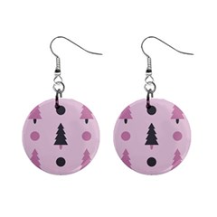 Christmas Trees Tree Fir Den Mini Button Earrings by Wegoenart