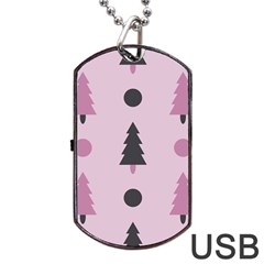 Christmas Trees Tree Fir Den Dog Tag Usb Flash (one Side) by Wegoenart