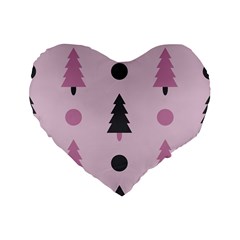 Christmas Trees Tree Fir Den Standard 16  Premium Flano Heart Shape Cushions by Wegoenart