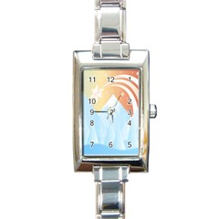 Winter Landscape Star Mountains Rectangle Italian Charm Watch by Wegoenart