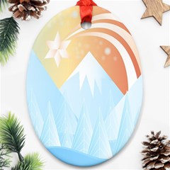 Winter Landscape Star Mountains Ornament (Oval)