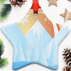 Winter Landscape Star Mountains Ornament (Star)