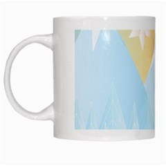 Winter Landscape Star Mountains White Mugs by Wegoenart