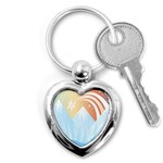 Winter Landscape Star Mountains Key Chains (Heart)  Front