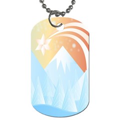 Winter Landscape Star Mountains Dog Tag (Two Sides)