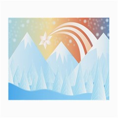 Winter Landscape Star Mountains Small Glasses Cloth by Wegoenart