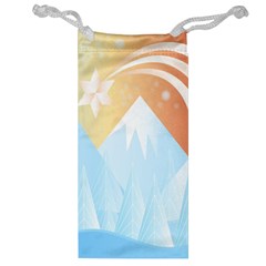 Winter Landscape Star Mountains Jewelry Bag