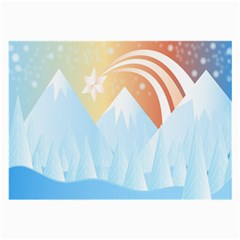 Winter Landscape Star Mountains Large Glasses Cloth (2-Side)