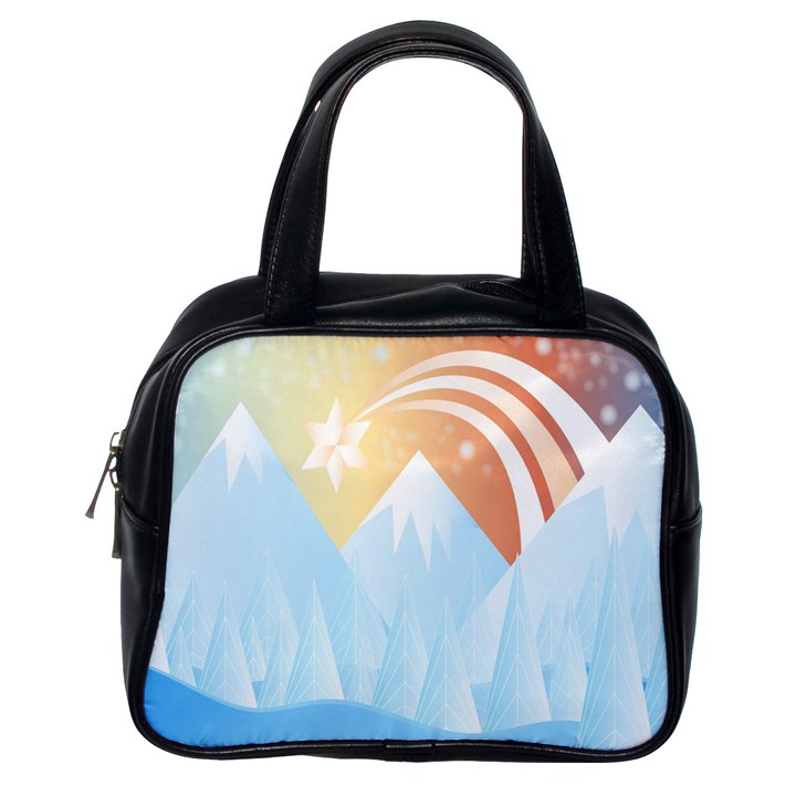 Winter Landscape Star Mountains Classic Handbag (One Side)