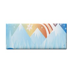 Winter Landscape Star Mountains Hand Towel