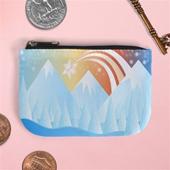 Winter Landscape Star Mountains Mini Coin Purse