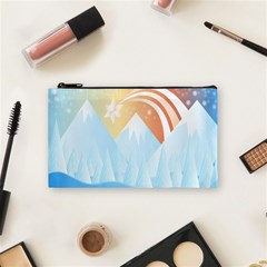 Winter Landscape Star Mountains Cosmetic Bag (Small)