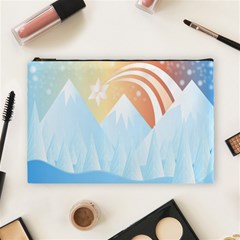 Winter Landscape Star Mountains Cosmetic Bag (Large)