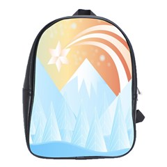 Winter Landscape Star Mountains School Bag (Large)