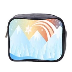 Winter Landscape Star Mountains Mini Toiletries Bag (two Sides) by Wegoenart