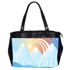 Winter Landscape Star Mountains Oversize Office Handbag (2 Sides)