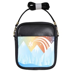 Winter Landscape Star Mountains Girls Sling Bag