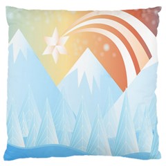 Winter Landscape Star Mountains Large Cushion Case (two Sides)