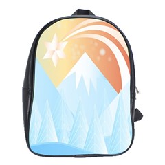 Winter Landscape Star Mountains School Bag (XL)