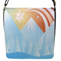 Winter Landscape Star Mountains Flap Closure Messenger Bag (s) by Wegoenart