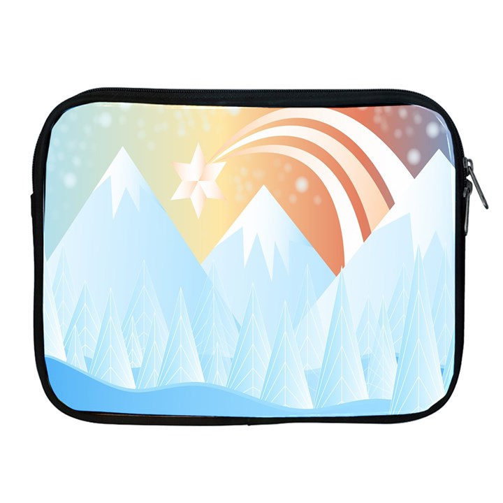 Winter Landscape Star Mountains Apple iPad 2/3/4 Zipper Cases