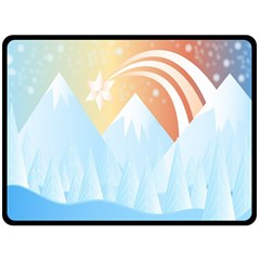 Winter Landscape Star Mountains Double Sided Fleece Blanket (large)  by Wegoenart