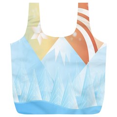 Winter Landscape Star Mountains Full Print Recycle Bag (xl)