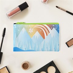 Winter Landscape Star Mountains Cosmetic Bag (XS)