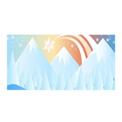 Winter Landscape Star Mountains Satin Wrap