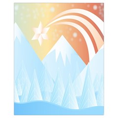 Winter Landscape Star Mountains Drawstring Bag (Small)