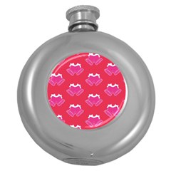 Christmas Red Pattern Reasons Round Hip Flask (5 Oz) by Wegoenart