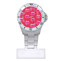 Christmas Red Pattern Reasons Plastic Nurses Watch by Wegoenart