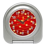 Background Christmas Decoration Travel Alarm Clock Front