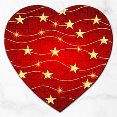 Background Christmas Decoration Jigsaw Puzzle (heart) by Wegoenart