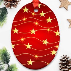 Background Christmas Decoration Oval Ornament (two Sides) by Wegoenart