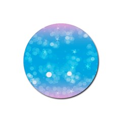 Background Abstract Christmas Snow Rubber Round Coaster (4 Pack)  by Wegoenart