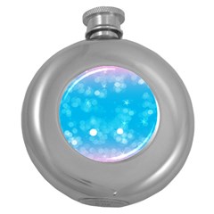 Background Abstract Christmas Snow Round Hip Flask (5 Oz) by Wegoenart