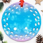 Background Abstract Christmas Snow Round Filigree Ornament (Two Sides) Front