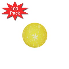 Snowflakes The Background Snow 1  Mini Buttons (100 Pack)  by Wegoenart