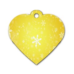 Snowflakes The Background Snow Dog Tag Heart (one Side) by Wegoenart