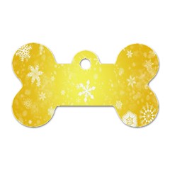 Snowflakes The Background Snow Dog Tag Bone (one Side) by Wegoenart