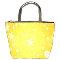 Snowflakes The Background Snow Bucket Bag by Wegoenart