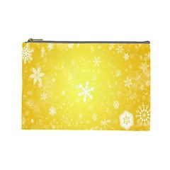 Snowflakes The Background Snow Cosmetic Bag (large) by Wegoenart