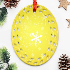 Snowflakes The Background Snow Ornament (oval Filigree) by Wegoenart