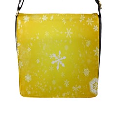 Snowflakes The Background Snow Flap Closure Messenger Bag (l) by Wegoenart