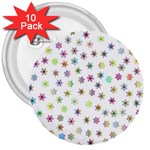 Snowflakes Snow Winter Ice Cold 3  Buttons (10 pack)  Front