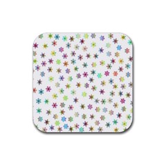 Snowflakes Snow Winter Ice Cold Rubber Coaster (square)  by Wegoenart